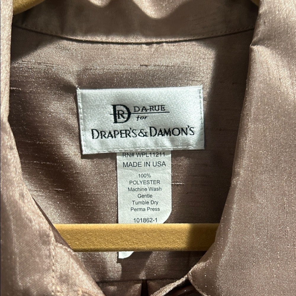 Women's Metallic Button Down Shirt - Picture 2 of 4